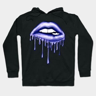 Metallic Dripping Indaco Lips Hoodie